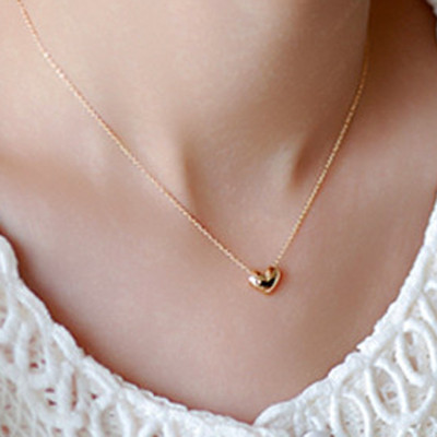 [Free Shipping]HL17007 European and American jewelry wholesale peppers European and American jewelry peach heart necklace collarbone chain 3g