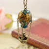[Free Shipping]HL35907 Korean jewelry retro jewelry around the globe, flying earth hot air balloons long necklace 32g