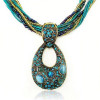 [Free Shipping]HL13507 handmade bohemian the retro popcorn Stone necklace - Discovering the Mediterranean 46g