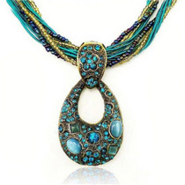 [Free Shipping]HL13507 handmade bohemian the retro popcorn Stone necklace - Discovering the Mediterranean 46g