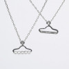 [Free Shipping]HL16907 Korean jewelry rose gold pearl diamond inlaid small hanger short necklace collarbone chain 4g