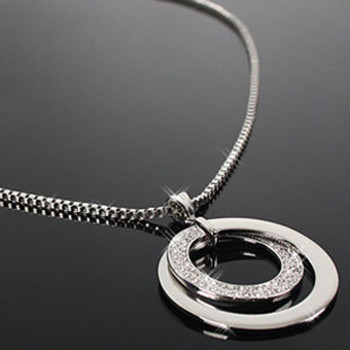 [Free Shipping]HL14007 new fashion ol temperament wild fashion long section of diamond circular necklace sweater chain female 32g