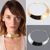 [Free Shipping]The HL38707 European and American metal jewelry punk XuHaoYing exaggerated collar necklace collar 51g