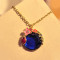 [Free Shipping]HL14107 European and American retro jewelry ladybug flower cluster the gemstone necklace female sweater chain 15g