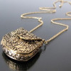 [Free Shipping]HL26707 European and American retro beautifully carved metal bag necklace sweater chain 30g