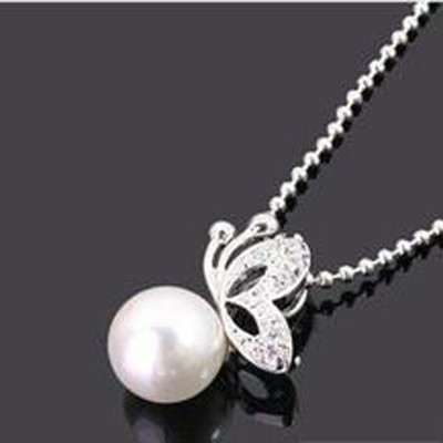 [Free Shipping]The butterfly beads diamond necklace 7g wearing HL18707 Korea's foreign trade jewelry wholesale Olay ad