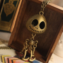 [Free Shipping]Europe and the United States foreign trade jewelry wholesale activities HL11907 joint skull necklace sweater chain Hot 19g