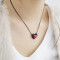 [Free Shipping]HL08907 small necklace the double stereoscopic love necklace double peach heart of love short necklace 10g