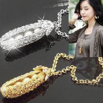 [Free Shipping]HL04207 Korean jewelry full of drill gorgeous the pea necklace female sweater chain long necklace 38g