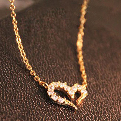 [Free Shipping]HL05807 Wishing love necklace European and American jewelry Europe and the United States Mischa Barton's favorite necklace collarbone chain 3g