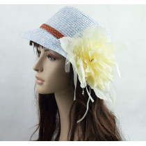 Summer Flowers Decorated Straw Ladies Fashion Sun Hat