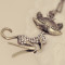 [Free Shipping]HL16007 Europe and the United States foreign trade jewelry retro diamond kitty cat girl necklace sweater chain 28g