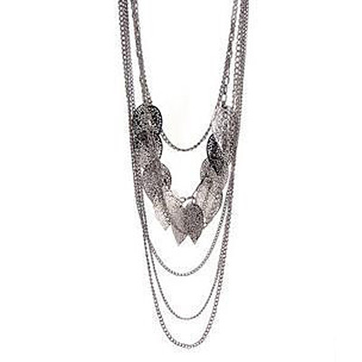 [Free Shipping]HL33307 the Korea Jewelry stray leaf leaves multilayer Bohemian necklace / sweater chain 44g
