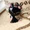[Free Shipping]HL10907 Europe and the United States foreign trade jewelry retro black drop of oil cat necklace sweater chain 2012 new 16g