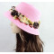 Lady Summer Ring Flower Decoration Stylish Straw Hat