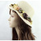 Lady Summer Ring Flower Decoration Stylish Straw Hat