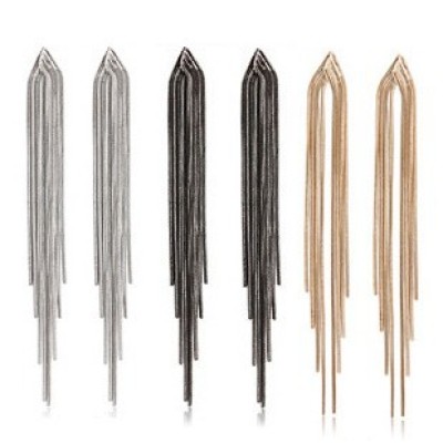 [Free shipping] Color Retention Of  Tassel Earrings Plated 18K