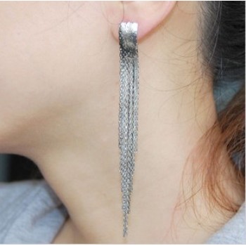 [Free shipping] Color Retention Long Section Of Earrings Long Tassel Earrings Bridal Jewelry Earrings Plated 18K