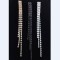 [Free shipping]The Color Retention Banquet Wedding Nightclubs Essential Long Tassels Full Diamond Earrings 18K Gold Plated