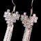 [Free shipping] Color Retention Banquet Nightclub Peach Heart Flash Diamond Earrings Bridal Earrings Long Tassel Earrings Plated 18K