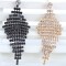 [Free shipping] Color Retention The Wedding Banquet Nightclubs Essential Bride 18K Gold-plated Luxury Full Diamond Tassel Earrings