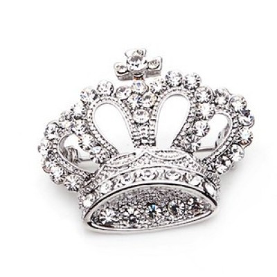 Point Diamond Crown Brooch Collar Pin 3 Colors
