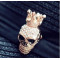 Rare Multifunction Punk Crown Over Drilling Skull Brooch Pin