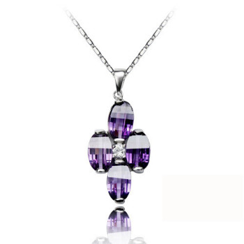 [Free Shipping][Beads Dai jewelry (with gift box) sterling silver necklace - purple kingdom