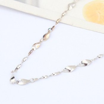 [Free Shipping][Egg slice necklace with chain / factory direct wholesale bead jewelry Dai] Special Silver 16-inch twisted piece