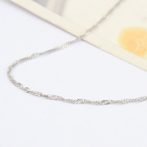 [Free Shipping] Special Silver 18 inch white single water wave-plated necklace with chain / factory direct wholesale