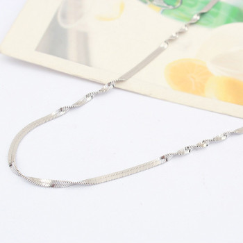 [Free Shipping] Special Silver 18-inch dual-water waves between chip necklace with chain / factory direct wholesale