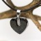 [Free Shipping]Plaid Double Strange Peach Heart Diamond Titanium Steel Necklace