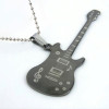 [Free Shipping]Fashion Classic Music Breaks Guitar Titanium Steel Necklace Men Necklace 4 Color Optional