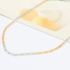 [Free Shipping] jewelry Special Silver 16-inch two-color small square tile necklace with chain / factory direct wholesale