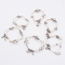 [Free Shipping]jewelry the Specials ethnic fashion the wild Tibetan silver stretch bracelet ( a pack of six randomly shipped)
