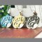 [Free Shipping] Korean jewelry manufacturers double apple pendant titanium steel necklace 3 colors optional