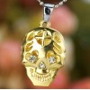 [Free Shipping]Titanium steel necklace stainless steel necklace diamond skull necklace titanium steel stainless imitation fade