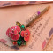 European And American Retro Drop Of Oil Rose Flowers The Crystal Green Leafy Hairpin
