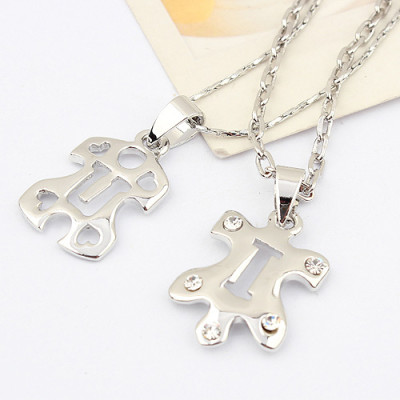 [Free Shipping] jewelry Korean Fashion soulmate couple necklace