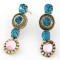 [Free Shipping] European and American the retro jewelry peacock blue opal happiness donuts earrings necklace bracelet set