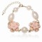 [Free Shipping] Five-leaf flower hair accessories earrings fashion style double camellia pearl bracelet multicolor optional
