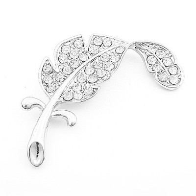 [Free Shipping]fashion shining feather diamond brooch