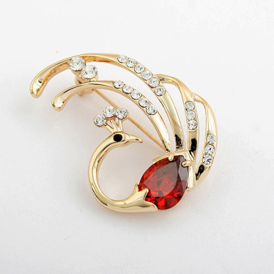 [Free Shipping] jewelry the Korean Fashion color retention brooch - Phoenix (color random)