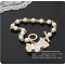 [Free Shipping] Jewelry mixed batch of Korean jewelry full diamond pearl puppy bracelets of gold and silver 2 color