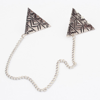 [Free Shipping]Europe and the United States exaggerated retro hot new triangle necklace brooch
