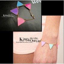 [Free Shipping]CR-568 European and American jewelry wholesale retro glaze collision color the modern geometric bracelets triangle bracelet bracelet