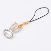[Free Shipping] The Waner rabbit mobile phone pendant with fashion flash diamond