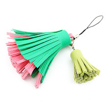[Free Shipping] Ian benefits with mobile phone chain tassel phone pendant (green powder)