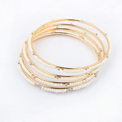 [Free Shipping] Fashion Multilayer Small Beads Hand Ring Four-color