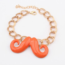 [Free Shipping] European and American Hot wild bracelet fashion mustache metal tri-color